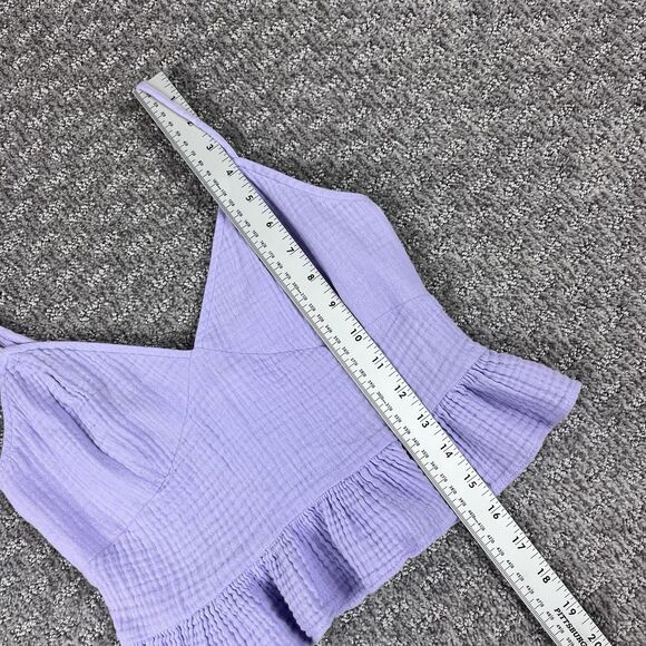 BP Top Womens Extra Small Cropped Peplum Bustier Cami Tank Ruffle Coastal Purple - Picture 6 of 10